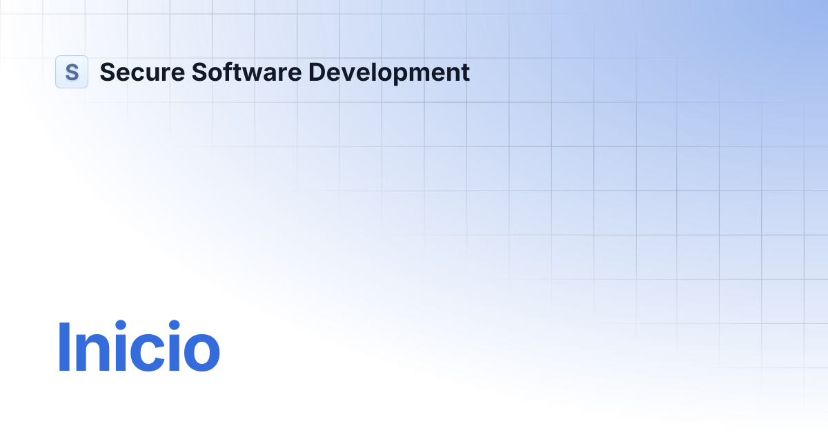 Inicio | Secure Software Development